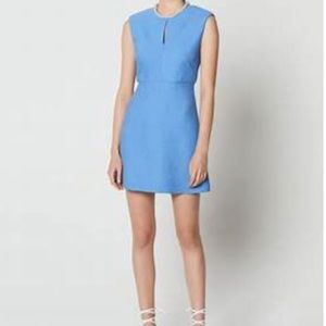 Sandro Light Blue Cap Sleeve Textured Rosalie Dress Size 38